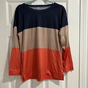 Color Block Light Weight Long Sleeve